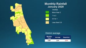 An illustrated map of rainfall