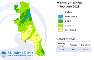 Map and table showing rainfall in January 2023
