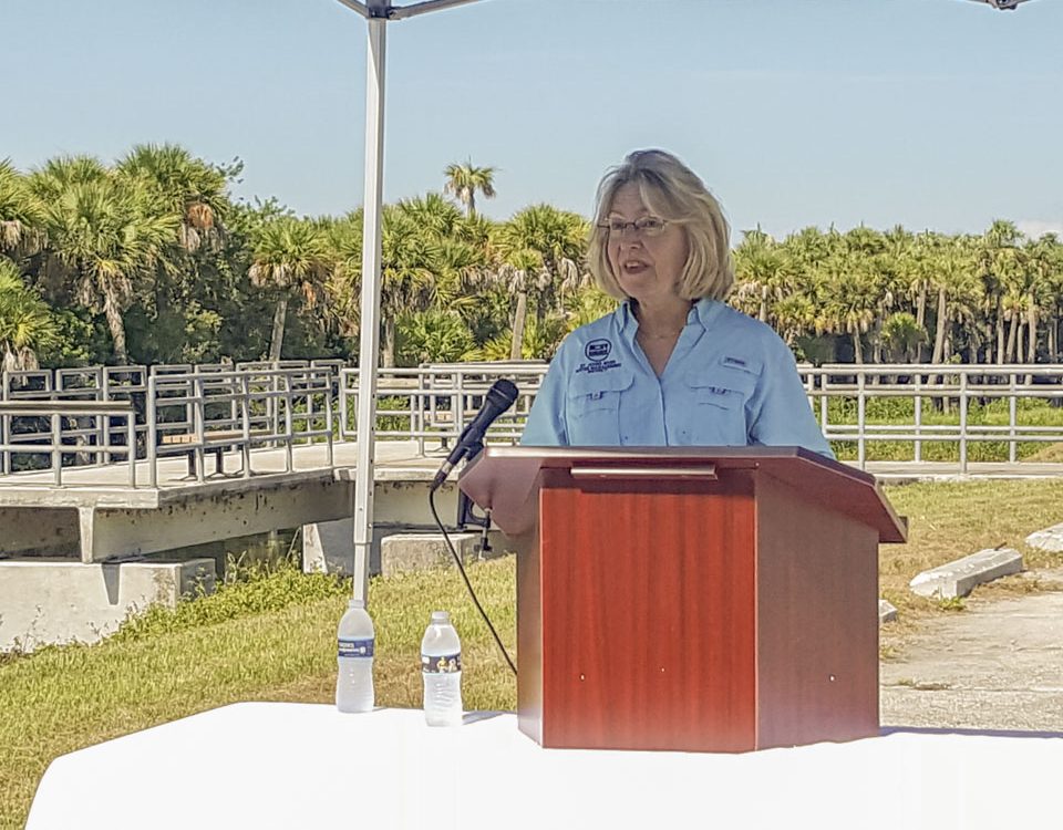 Dr. Shortelle speaking at an Upper St. Johns River Basin Project event