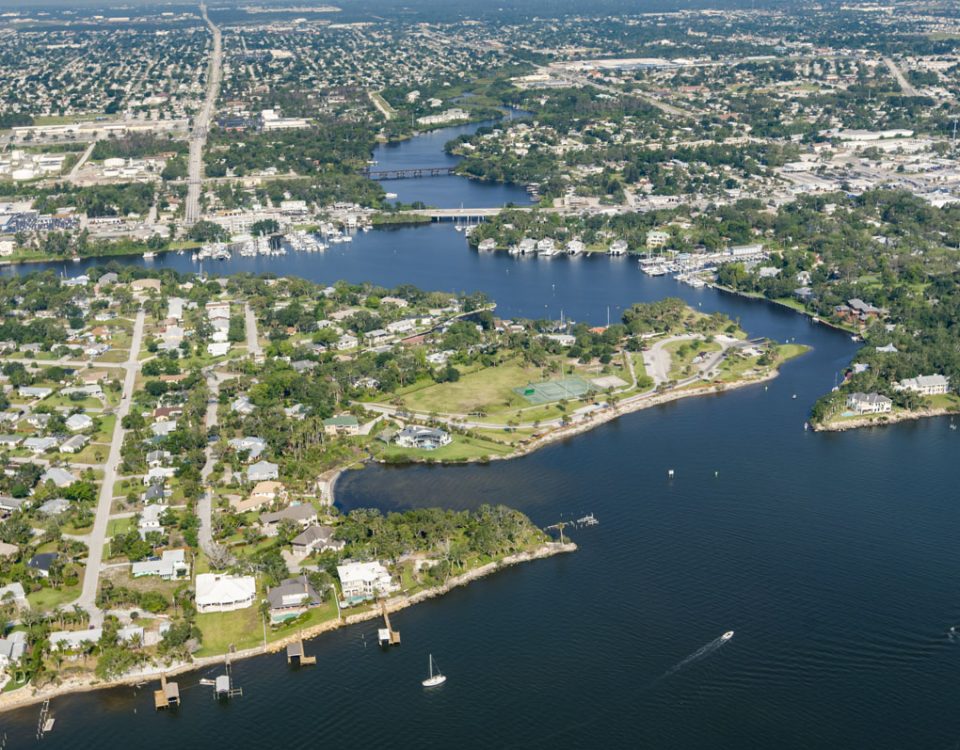 Aerial of the Eau Gallie River