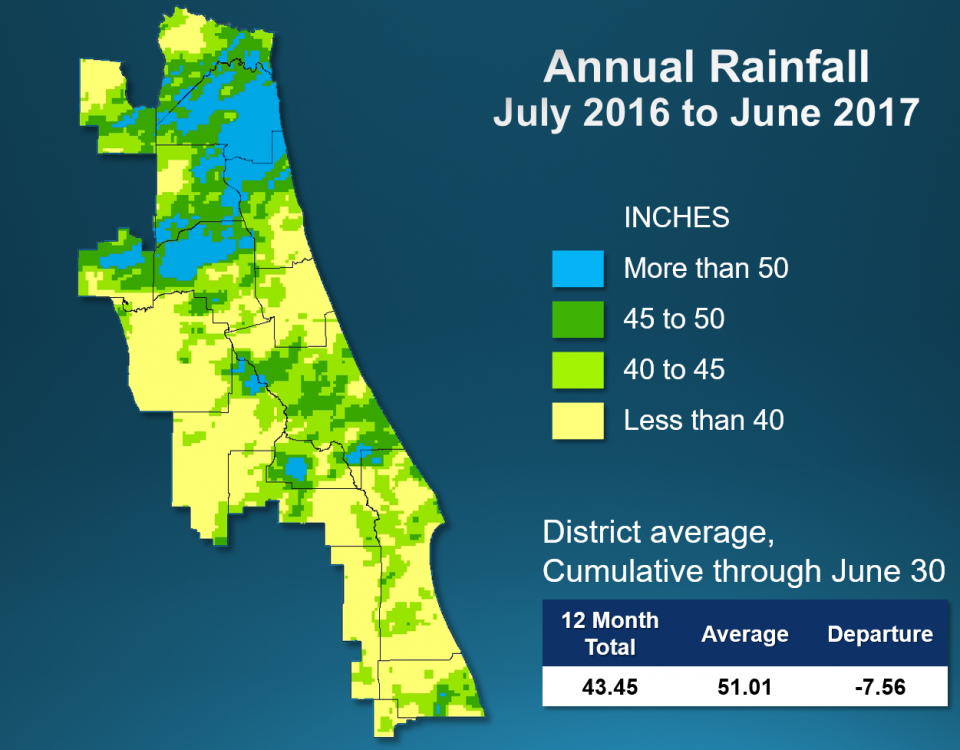 Annual Rainfall map for July 2016 to June 2017