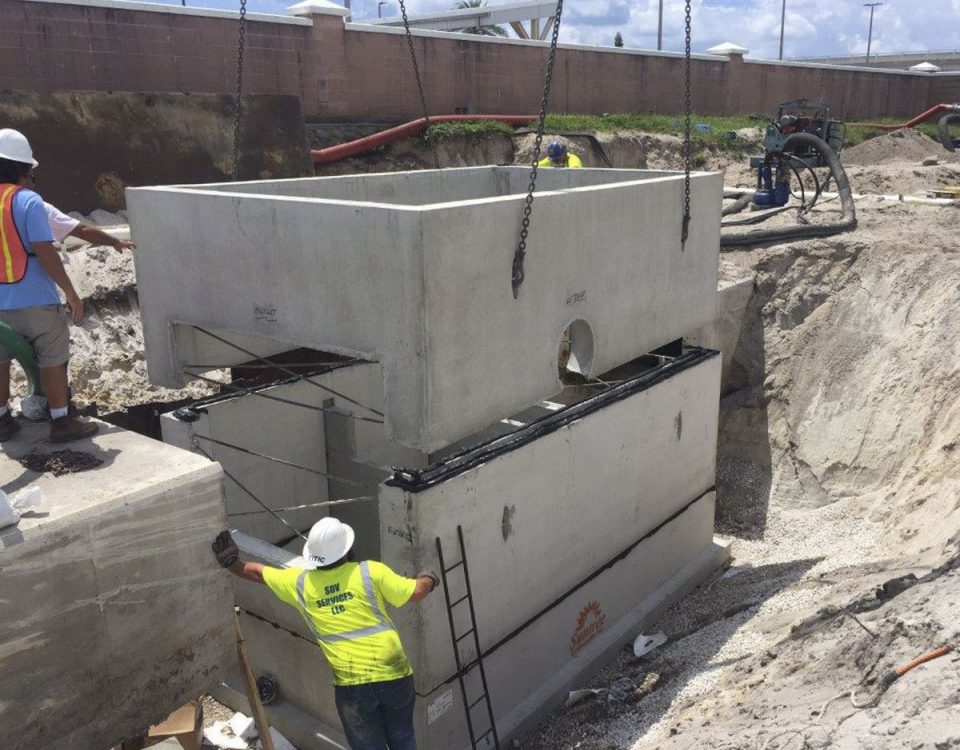 Installation of a baffle box in brevard county