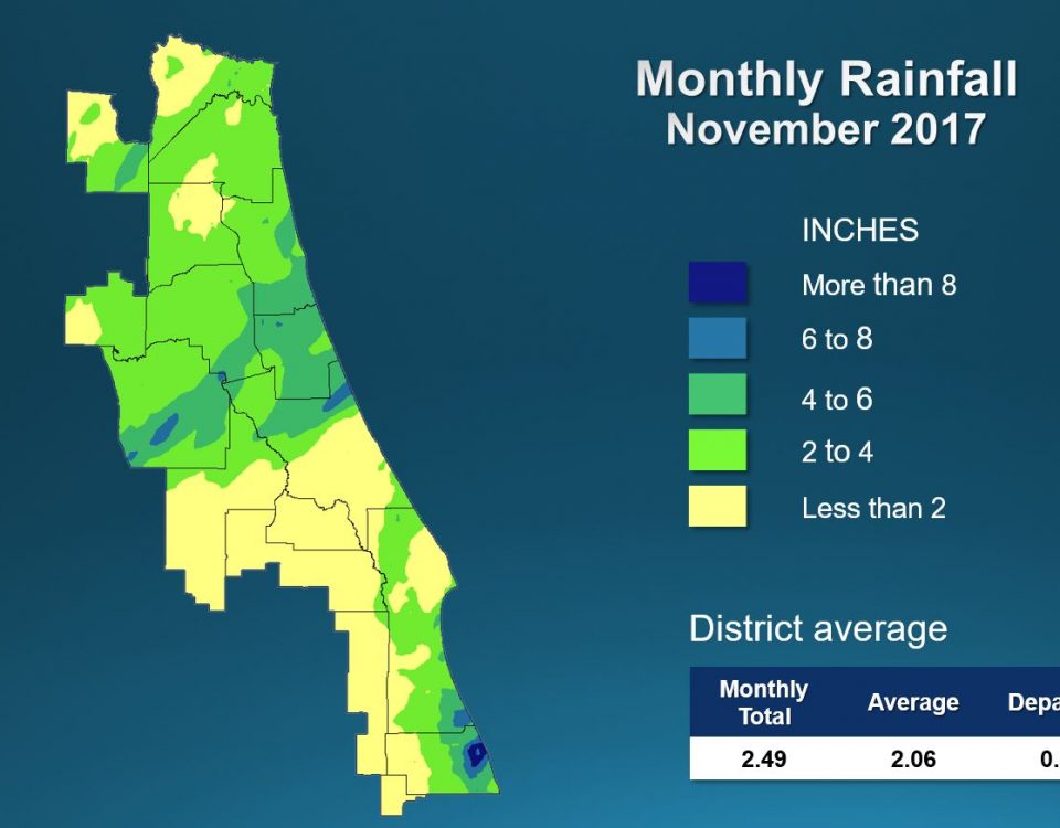 Map of Monthly Rainfall for November 2017