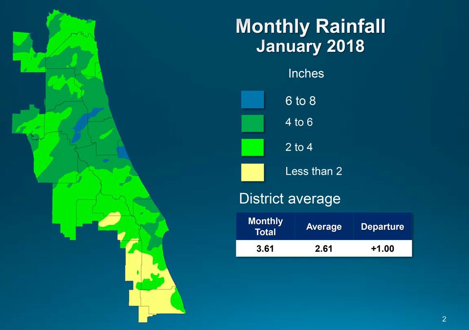 Map of monthly rainfall for January 2018