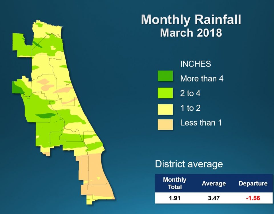 Map of monthly rainfall for March 2018