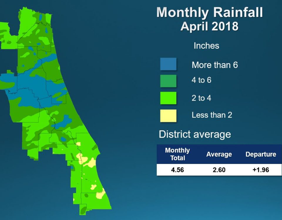 Map of monthly rainfall for April 2018