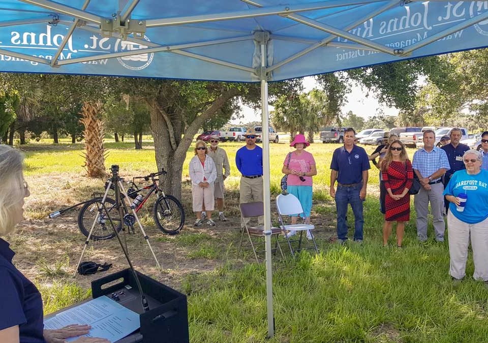 Dr. Ann Shortelle speaking at the Micco Water Management Area grand opening