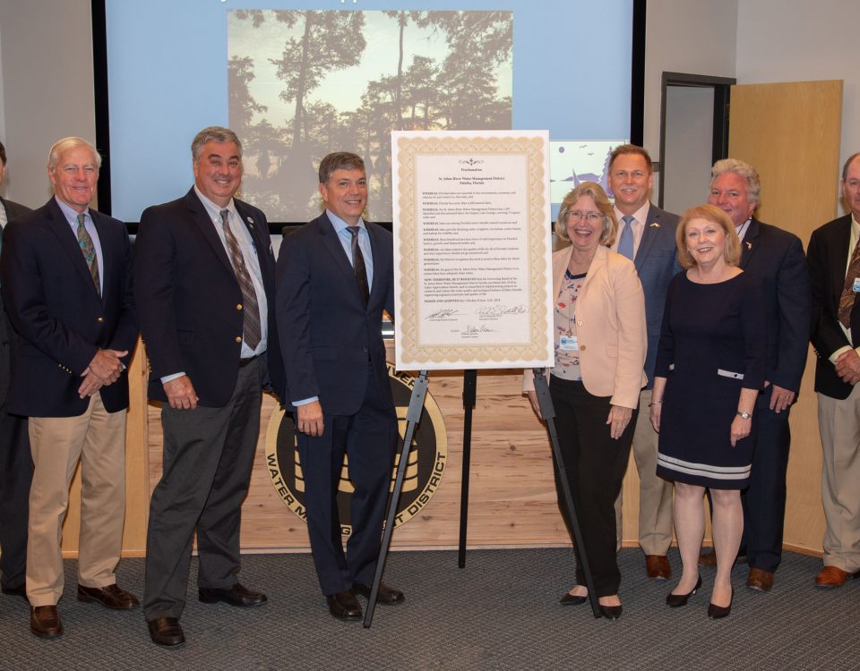 District governing board members at the 2018 Lakes Appreciation Month proclamation signing