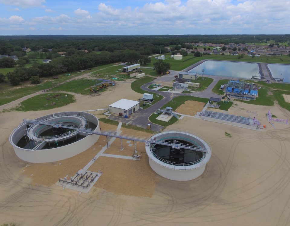 Aerial of a wastewater treatment plant