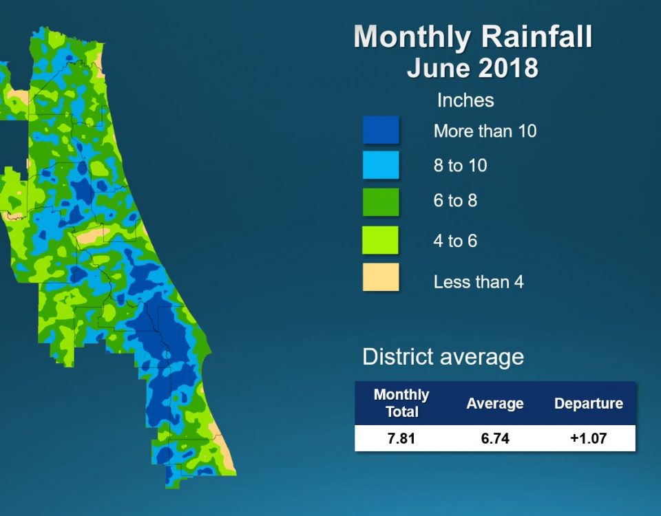 Map of monthly rainfall for June 2018