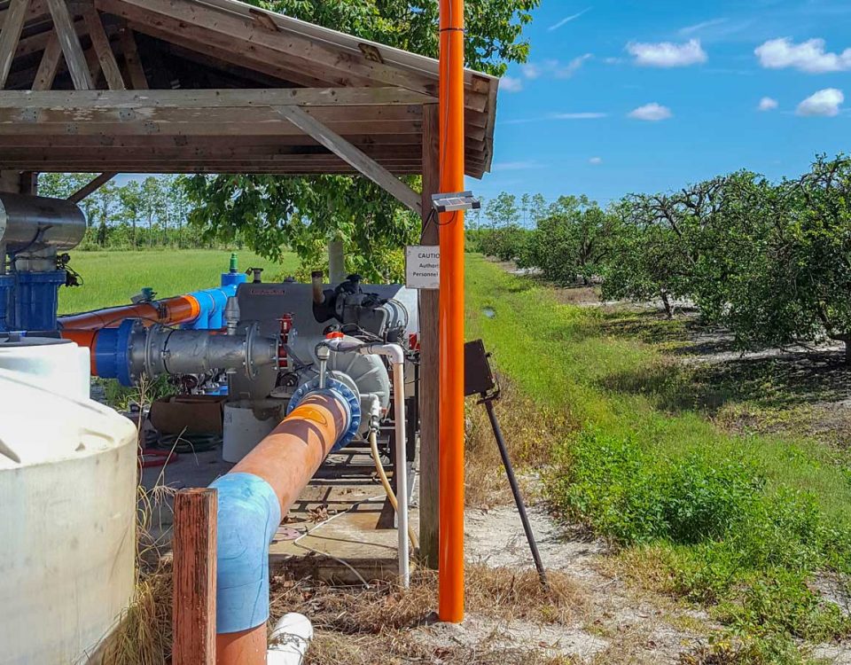 Irrigation pumphouse at a citrus grove