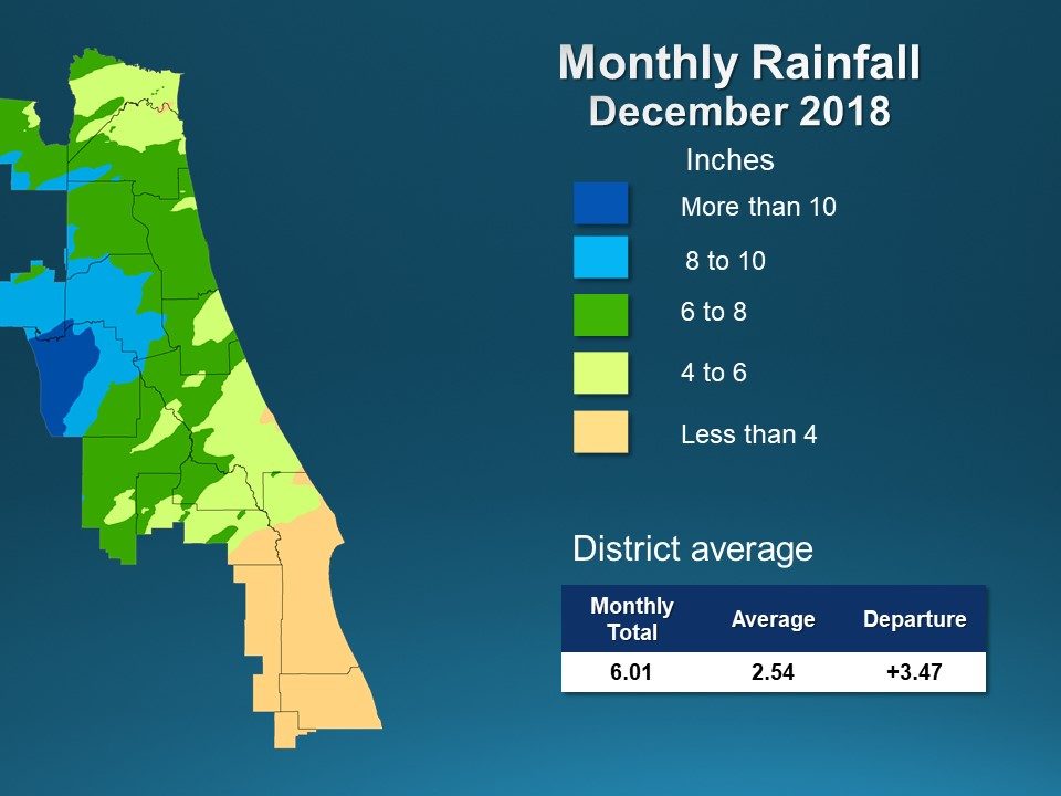 Map of monthly rainfall for December 2018