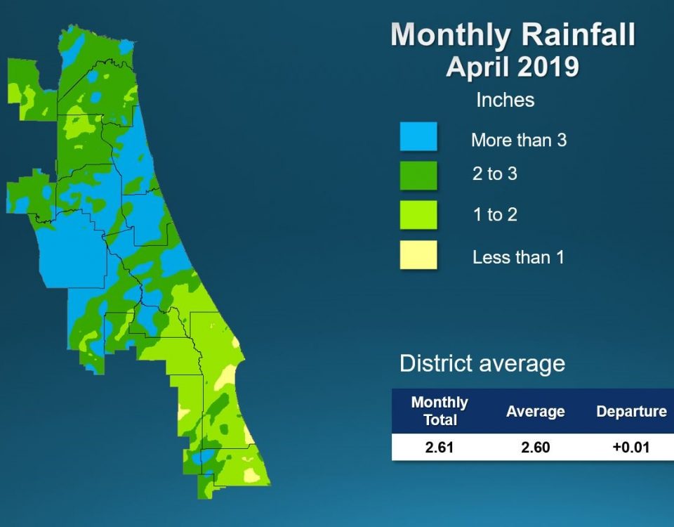 Map of monthly rainfall in April 2019