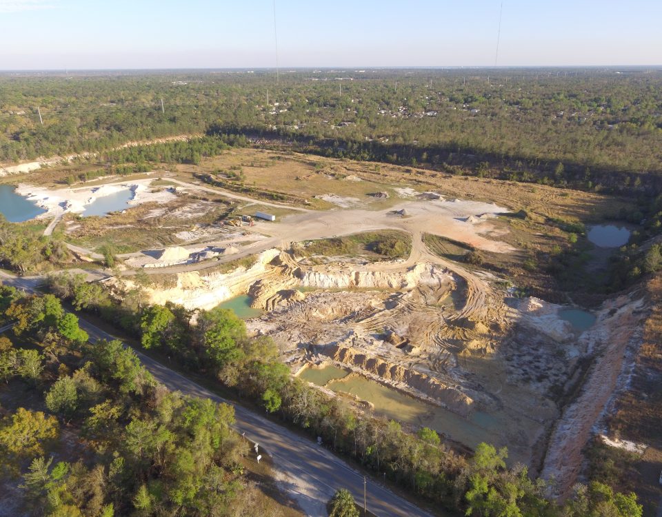 Aerial photograph of wetlands