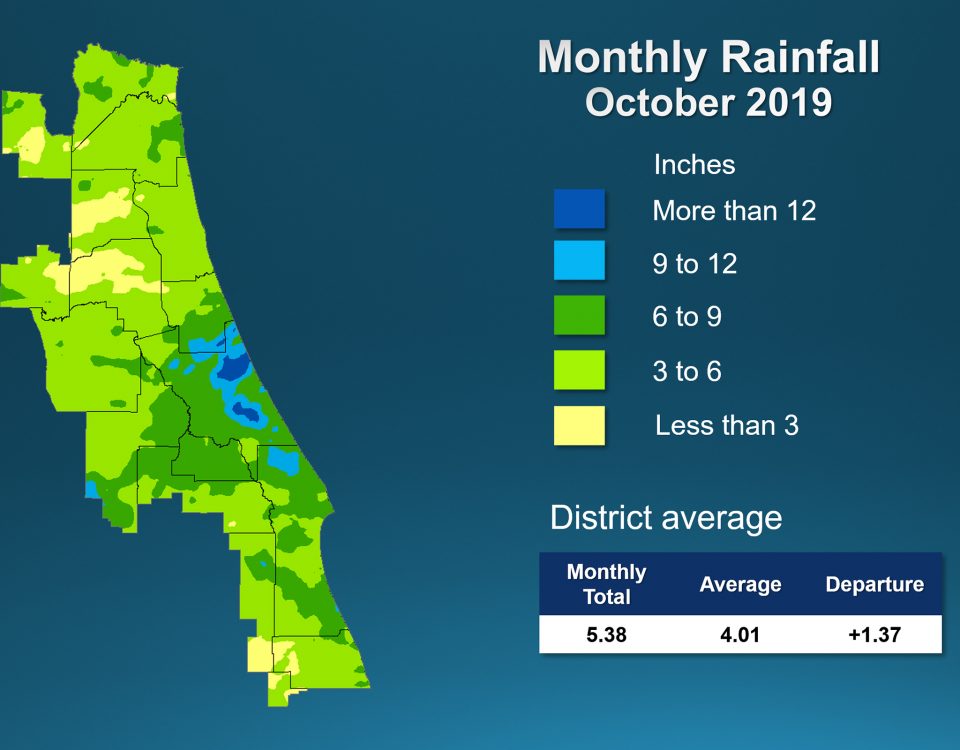 Monthly rainfall map for October