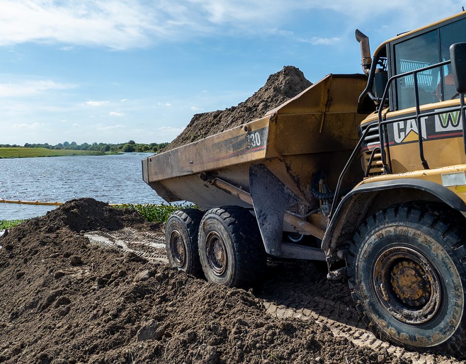 Large excavator truck