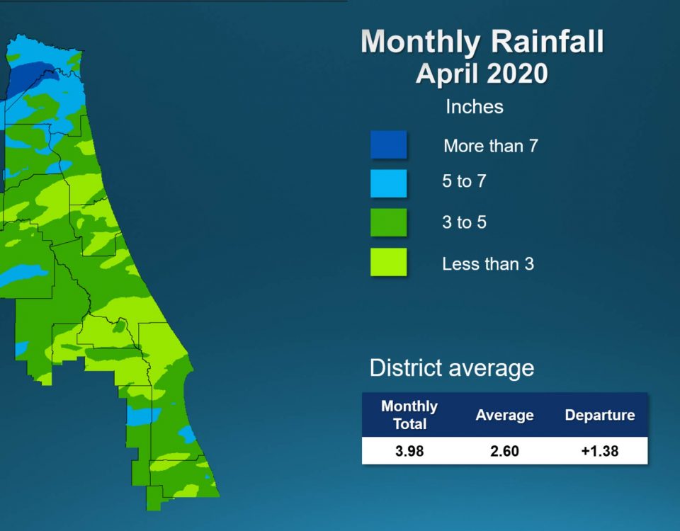 An illustrated map of rainfall