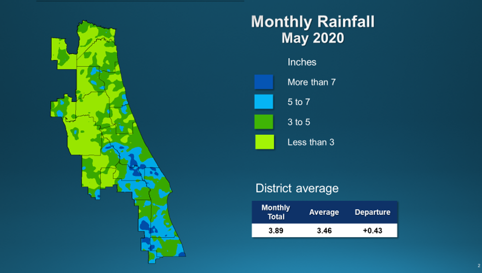 An illustrated map of rainfall