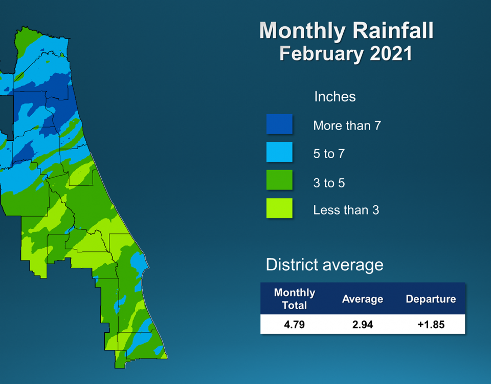 An illustrated map of rainfall