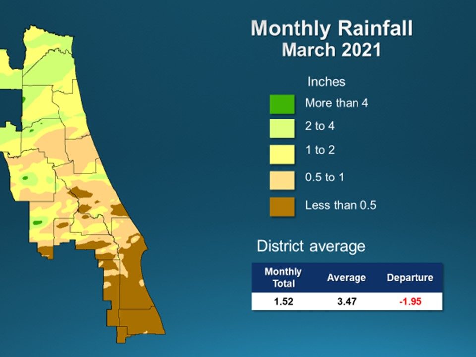 An illustrated map of rainfall