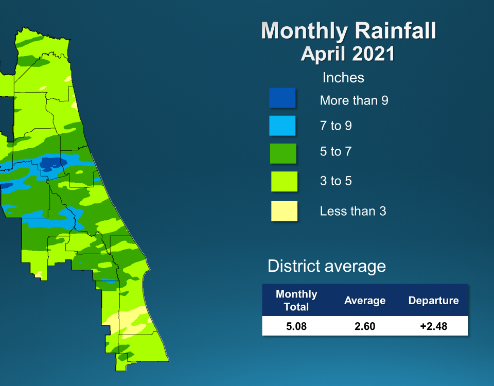 An illustrated map of rainfall