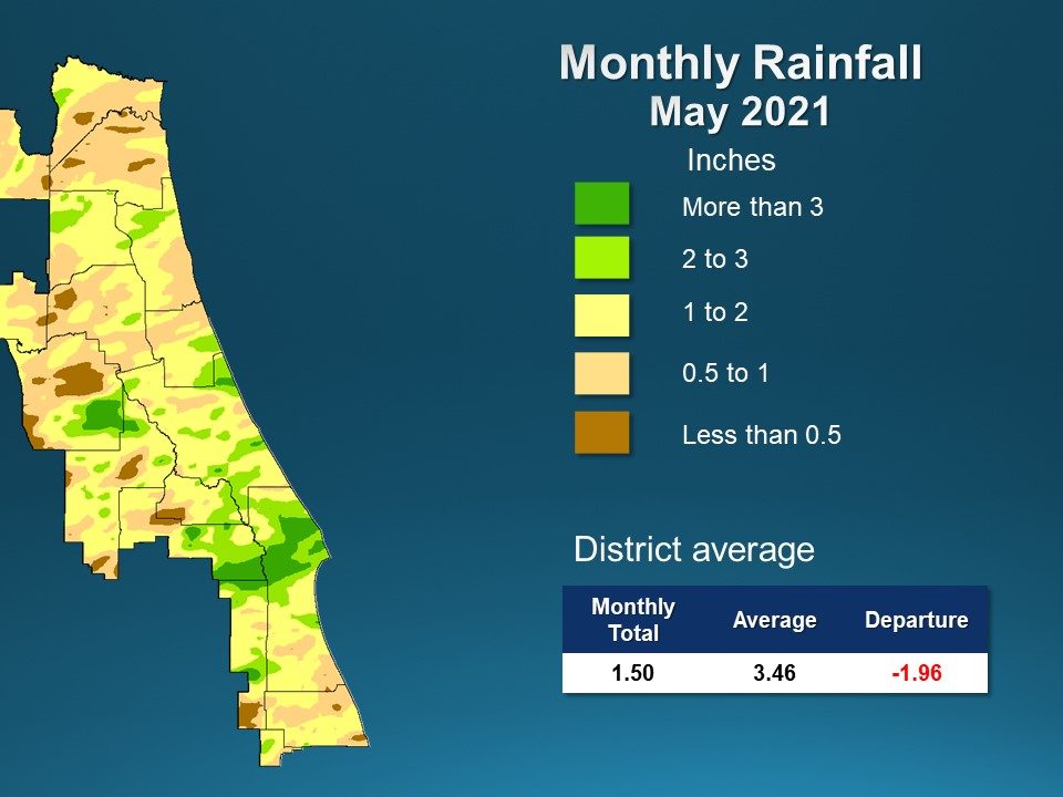 An illustrated map of rainfall