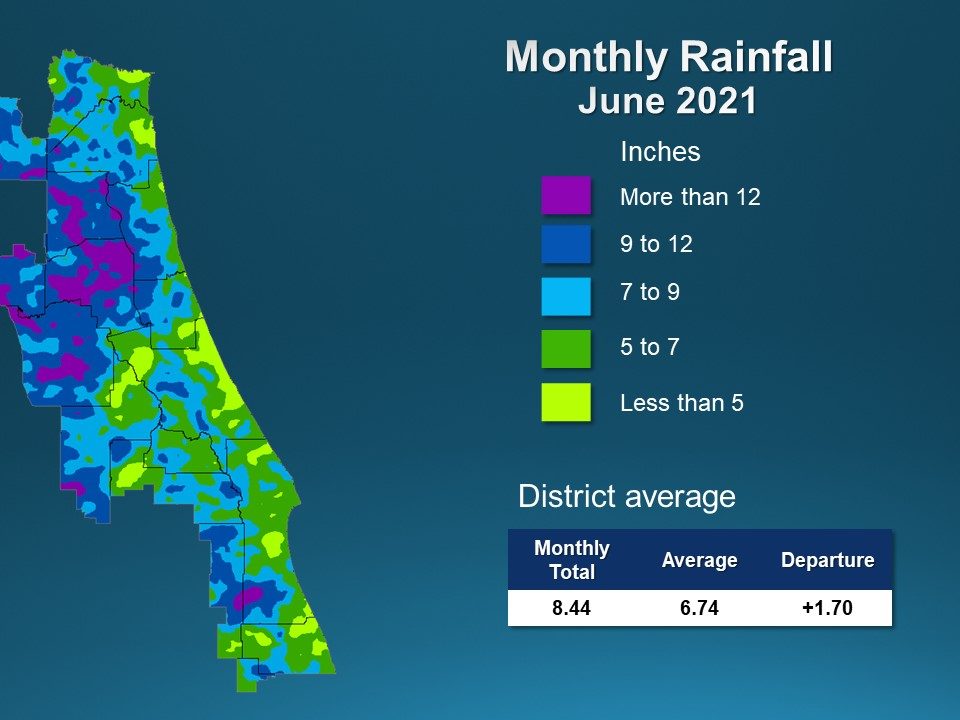 An illustrated map of rainfall