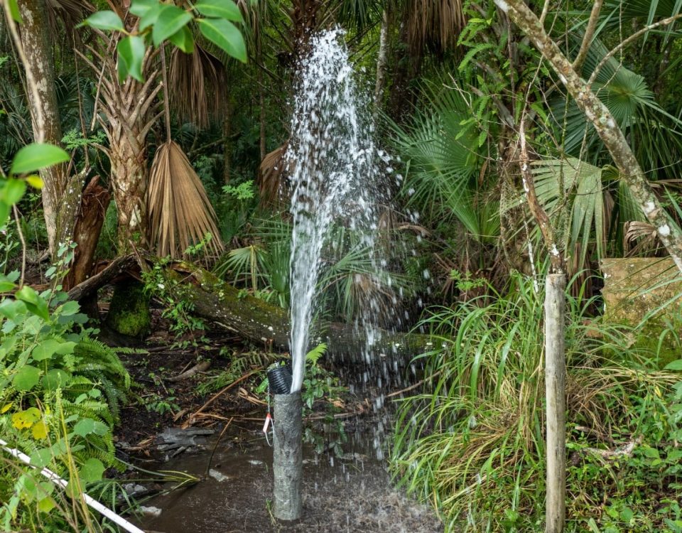 Free-flowing abandoned artesian well