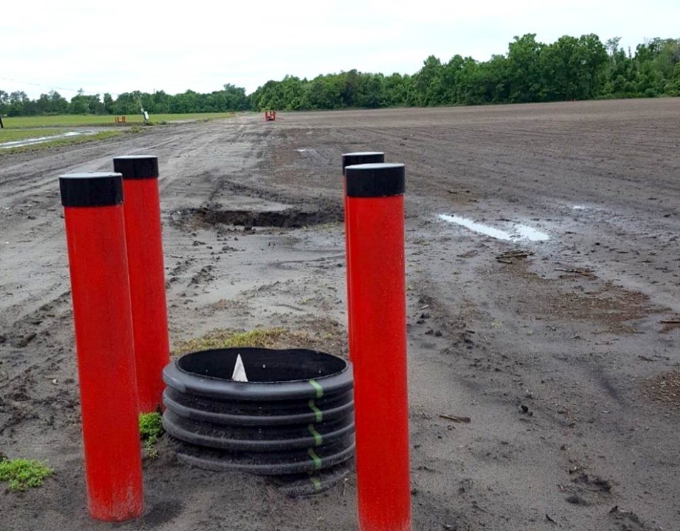 Pictured is a recently installed control structure that is part of a sub-irrigation drain