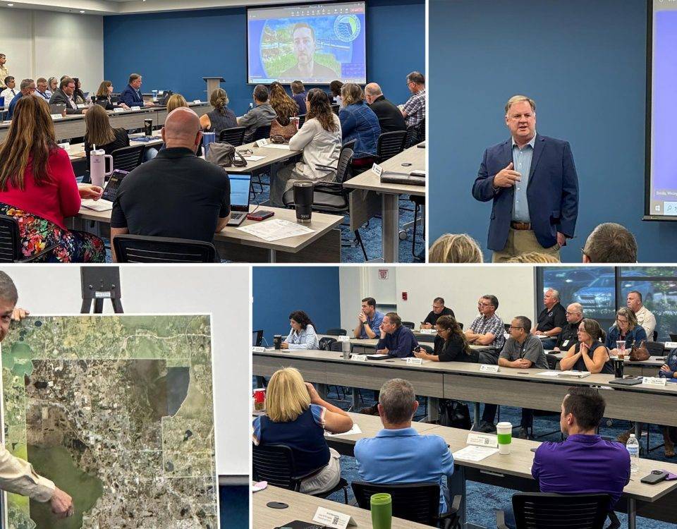 Collage of Local and regional partners gathered in a meeting